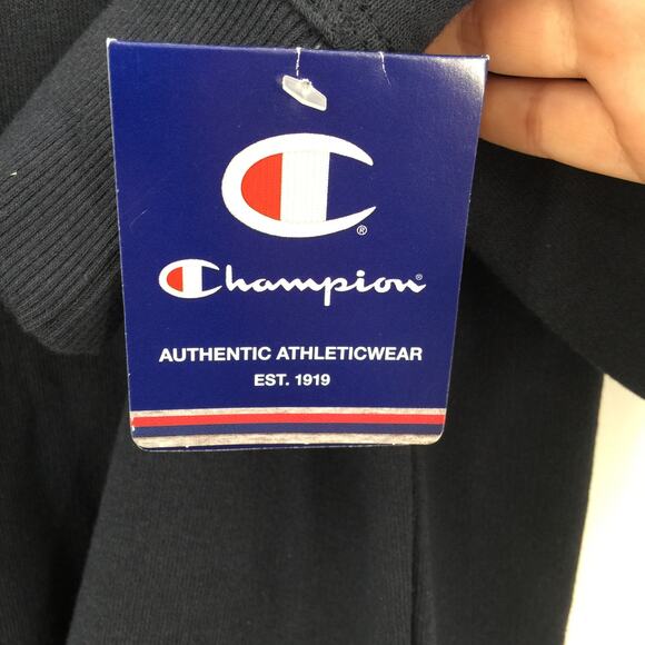 Champion Pullover Sweatshirt Long Sleeve Crew Neck Solid Navy Size Small - Picture 5 of 8
